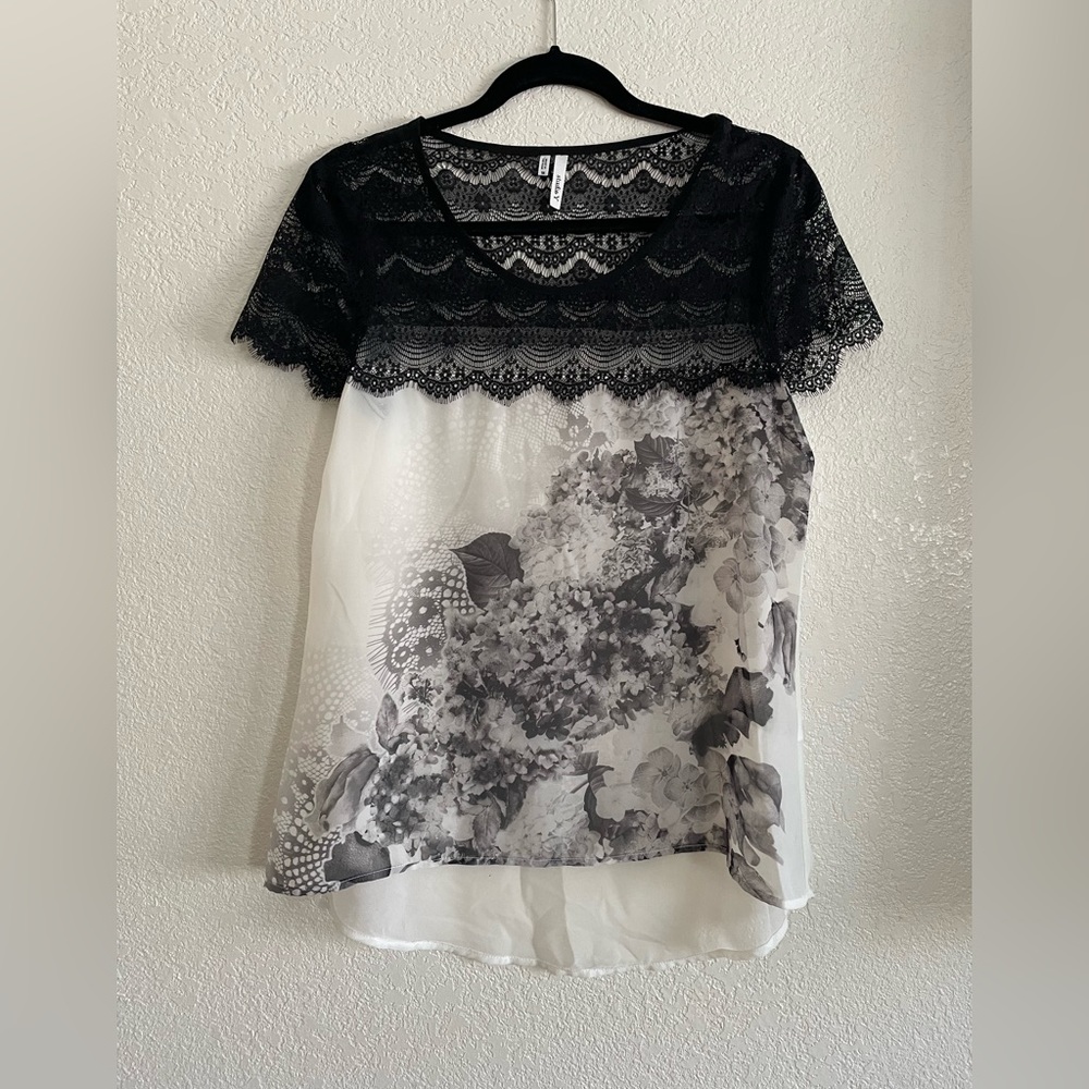Black and white blouse
